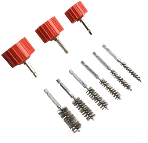 Kupferrohrreiniger-Set mit 39 Teilen für Bohrmaschinen, Rohrbürsten und Stahlbürsten in einem Set (9 Stück)