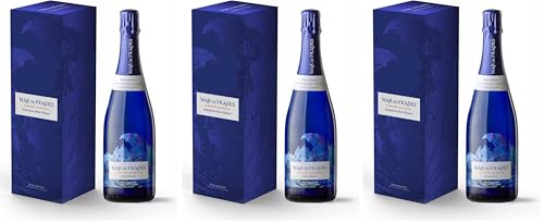Mar de Frades - Estuche 1 Botella de Vino Blanco Albariño 750 ml, D.O. Rias Baixas - Vino Espumoso Brut Nature (Paquete de 3)