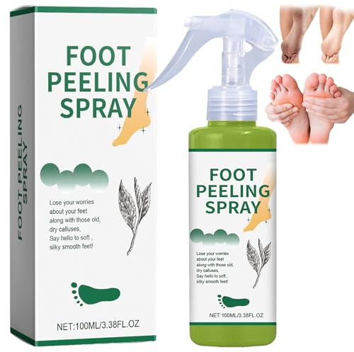 Foot Peeling Spray-Dead Skin Remover for Hard Skin,Peel Mask Alternative, Soak Skip for Hard Skin Care,Instant Peeling,Foot Deodorant, Smelly Feet,Tired Feet Relief, Smooth Feet Boost (1PCS)