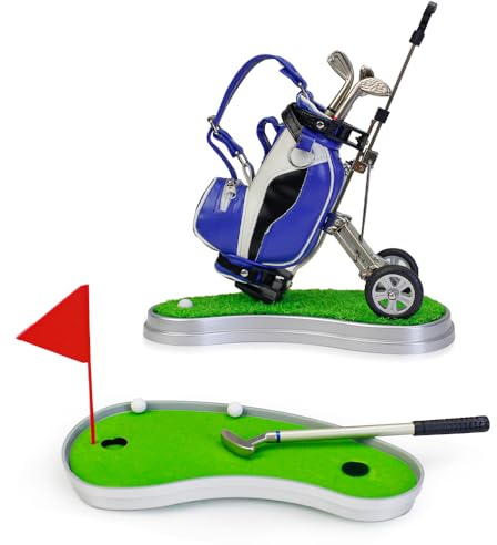 Kofull Lustige Golf Geschenke für männer Mini Golf Desktop Set, Golf Club Stifthalter mit Putting Green, Schreibtisch Gadget Geschenk
