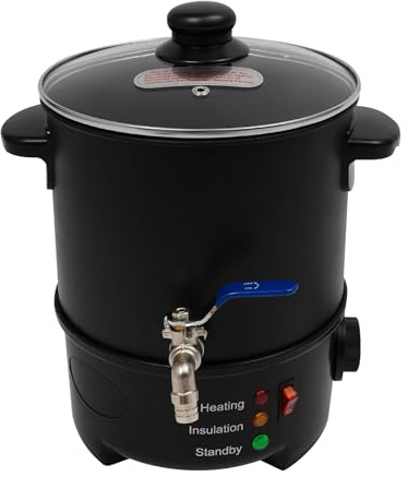 Wulimasun Fondoir Cire Bougie,Fondoir à Cire éLectrique avec Bec Verseur Rapide et Contrôle de la Température Chauffage Bougie Kit de Fabrication de Bougies Diy Chauffage Rapide (4L)