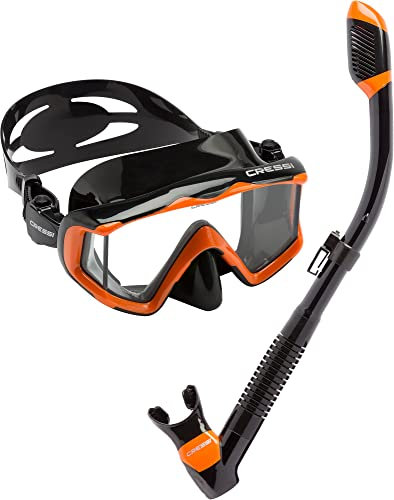 Cressi Unisex Pano 3 & Alpha Ultra Dry - Premium Schnorchelset