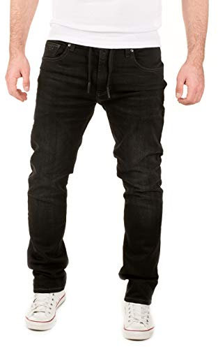 WOTEGA Noah - Jeanshosen Für Männer - Jeans Jogging Hose - Herren Jogginghose - Baumwoll Sweat Hosen, Schwarz (Phantom Black 3R4205), W32/L32