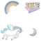 Embroidered Iron Sew Stitch On Patch Badge Clothes Fairy Mermaid Unicorn Design (Unicorn Rainbow & Moon)