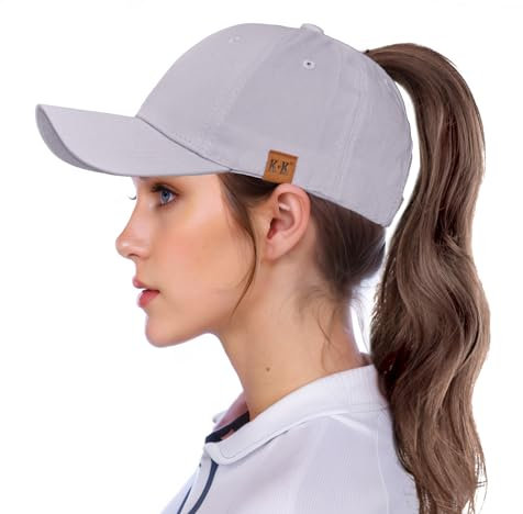 BLURBE Dame Baseball Kappe - Baseball Cap Für Pferdeschwanz, Unisex Einstellbar Ponytail Baseballmütze UV Sonnenhut Verstellbar Baumwolle Sport Cap Hip-Hop-Hut