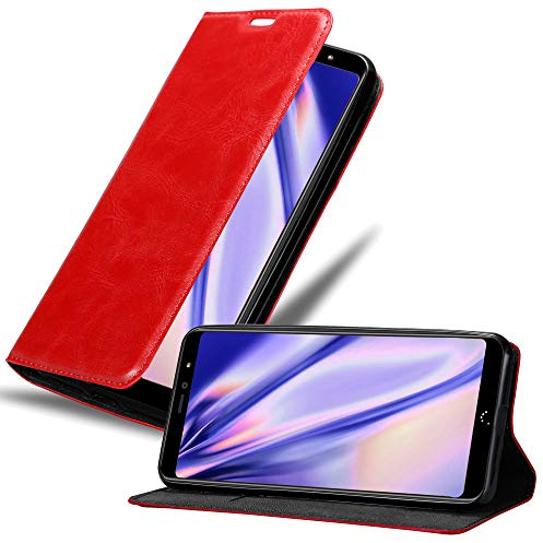 Cadorabo Funda Libro para BQ Aquaris X2 en Rojo Manzana - Cubierta Proteccíon con Cierre Magnético, Tarjetero y Función de Suporte - Etui Case Cover Carcasa
