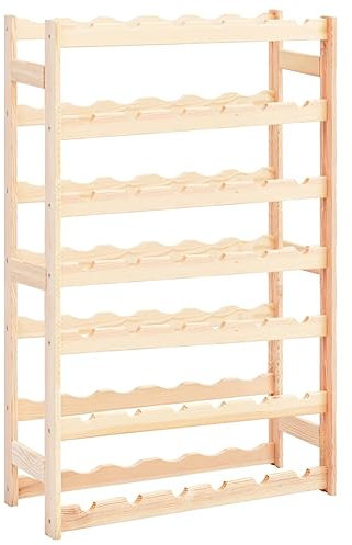 vidaXL Kiefernholz Weinregal für 42 Flaschen Flaschenregal Flaschenhalter Flaschenständer Weinständer Weinschrank Wein Holzregal Regal