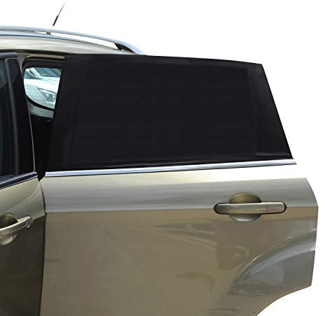 Parasol Universal para Ventana Trasera de Coche – 2 Unidades de Malla Transpirable, protección UV para bebé, Familia, Mascotas, mosquitera Compatible 95% de Coches