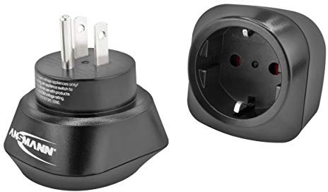 ANSMANN Reiseadapter USA - Schuko Reisestecker EU to USA mit Schutzklasse 1 & 2 - Travel Adapter für Reisen nach China USA Kanada Brasilien Thailand Philippinen Japan Mexico Südamerika Kuba etc.