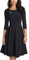 HOMEYEE Damen Vintage Aushöhlen Rundhals Abgefackelt Plissee Cocktailkleid A223 (XXL, Schwarz)