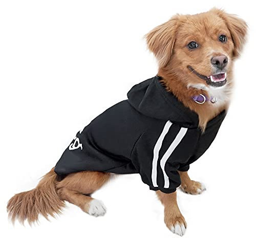 Eastlion Hund Pullover Welpen-T-Shirt Warm Pullover Mantel Pet Kleidung Bekleidung, Schwarz, Gr. S