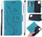 Phone Case for iPhone 13 mini, Premium PU Leather Flip Embossed Butterfly Case Shockproof Slim Protective Bumper Wallet Case for iPhone 13 mini with Kickstand Card Holder Lanyard & One Touch Pen