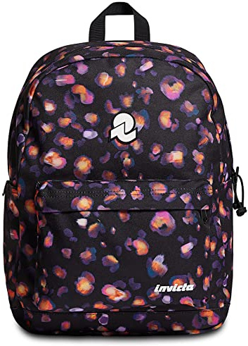 Invicta Carlson Schulranzen, Daypack, Tagesrucksack, Rucksack mit Trinkflaschenfach, Laptopfach, für Schule, Sport und Freizeit, Mädchen - Jungen, schwarz