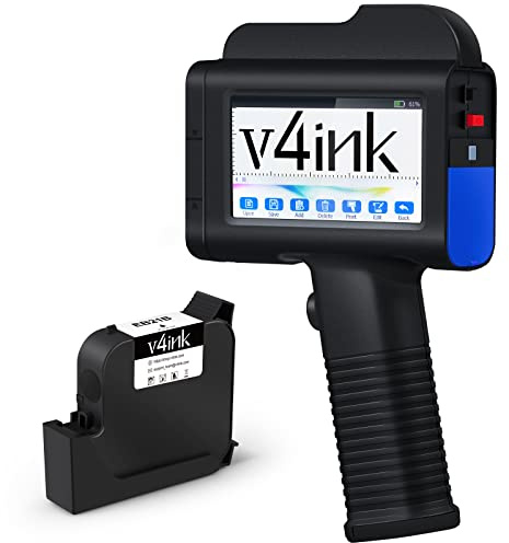 v4ink B35 Handheld Inkjet Tragbarer Drucker mit HD LED Touch Screen Verwendung für QR-Code Barcode UPC Produktionsdatum Logo Batch Nummer auf jeder porösen Oberfläche
