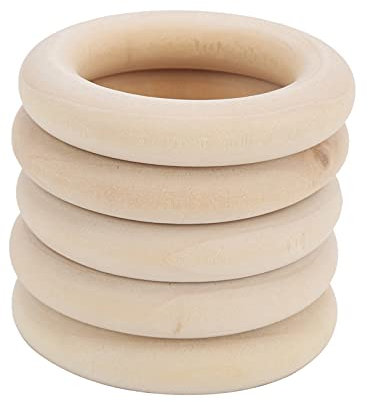 Holz Baby Beißring, Holzringe Waschbar Wiederverwendbar Langlebig Harmlos Feine Verarbeitung Glatte Oberfläche für Kinderzahnen(45mm)