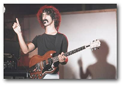 YIMING Frank Zappa Poster Sänger künstlerisches Foto schwarz Kurzarm Gitarre Malerei auf Leinwand Wandkunst Poster Scrollen Bild Druck Wohnzimmer Wanddekoration Home Poster 20 x 30 cm