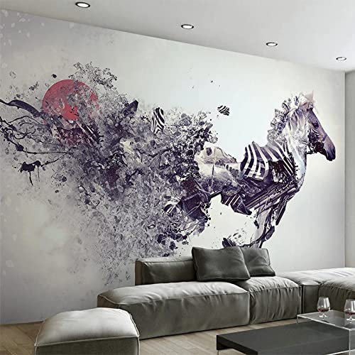 YABAOST 3D Wandaufkleber Wandtattoos 360X250Cm Wandsticker Fototapeten Retro Graffiti Zebra Selbstklebende Abnehmbar Vinyl Wandsticker/Wandgemälde Kunst Aufkleber Dekoration