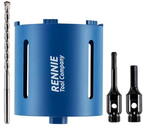 142mm x 150mm Long Diamond Core Drill Bit Set Includes SDS Adapter, Hex Shank Adapter & Centre Drill Bit. To Be Used In Concrete Masonry Brick Block Stone Granite Diamond Drill Bit Core Accessories