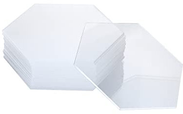 QWORK® 16 Stück Hexagon Acrylplatte Transparente - 2mm dick - für Hochzeiten Partys Tischkarten Event-Dekoration (10 x 11.5 cm)