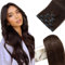 Elailite Clip in Extensions Echthaar, 5 Pcs Remy Haarverlängerung mit 12 Clips, 40cm-60g Glattes Haarteile Natürlich Haarextension für Frauen Damen #2 Braun