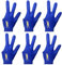 Tokaneit Guanti da Biliardo Professionali - 3 Dita, per Mano Sinistra, Snooker, 6 Pezzi Blu