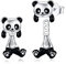 POPLYKE Panda Ohrringe für Damen - 925 Sterling Silber Ohrstecker für Mädchen - Hypoallergener Schmuck zum Geburtstag