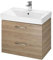 BAD LAND Waschbeckenunterschrank Lara Mille Slim 60cm Nussbaum Badmöbel Badezimmerschrank Keramikwaschbecken 2-Schubladen