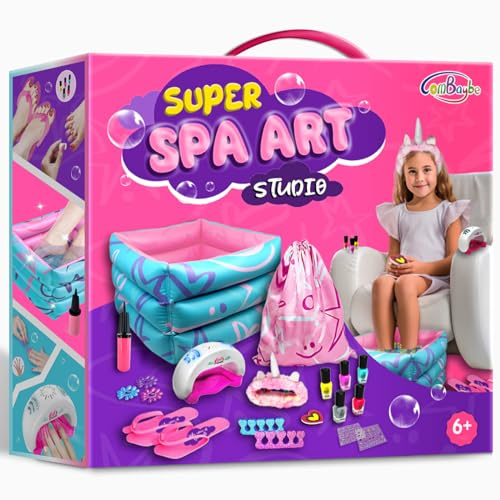 Kids Spa Kit for Girls Gift for Girl - Nail Polish Set for Girls Ages 7-12 - Foot Spa Day Girl Stuff for Manicures Pedicure - Nail Art Salon Kit Toys for 6 7 8 9 10-12 Years Old