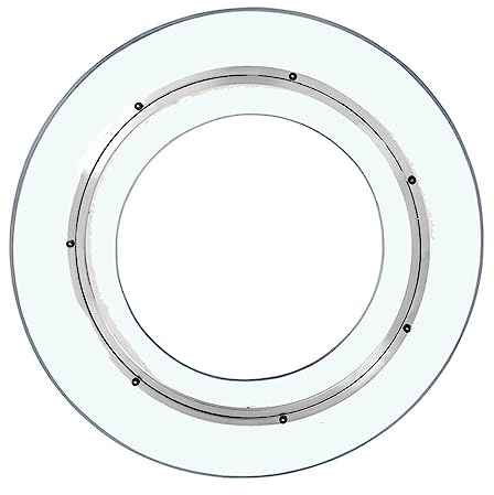 Plateau Tournant Robuste pour Table à Manger Plateau Tournant Lazy Susan en Verre Trempé Extérieur avec Trous (Color : Ø 45cm/17.7in, Size : Ø 90cm/35.4in)