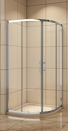 Aica Sanitär 80x80/90x90/100x100cm Duschkabine Runddusche Viertelkreis Duschabtrennung Dusche (90x90cm,QL)