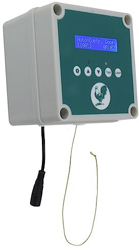 Wakects Kit de Moteur de Porte de Poulailler électrique, Ouvre-Porte Automatique de Poulailler ABS avec Télécommande pour Ferme (Prise UE)