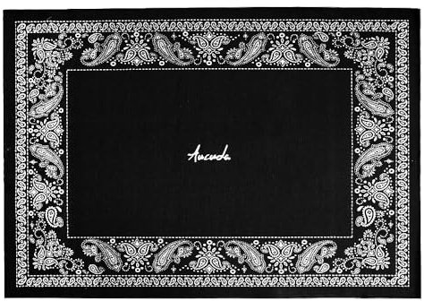 Aucuda Paisley Drum Teppichmatte, 1,2 x 1,8 m, dicht gewebter Stoff, coole Trommel-Fußmatte mit rutschfester Unterseite, elektrisches Schlagzeug-Set, Teppichzubehör für Urlaubspraxis, Wohnung,