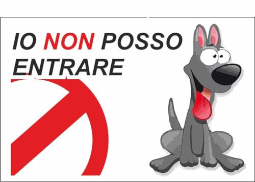 M-ITALY CARTELLO SEGNALETICO - io non posso entrare mod. 2 - Adesivo Extra Resistente, Pannello in Forex, Pannello In Alluminio (30x42, Adesivo)