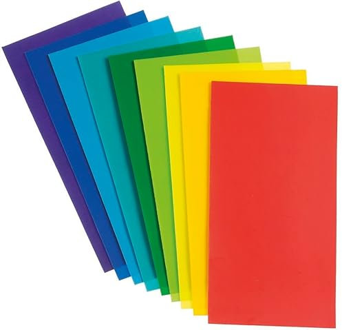 Sandras-Bastelladen 10er Set Kerzen Verzierwachsplatten - 200 x 100 x 0,5mm Regenbogen Farben Sortiert