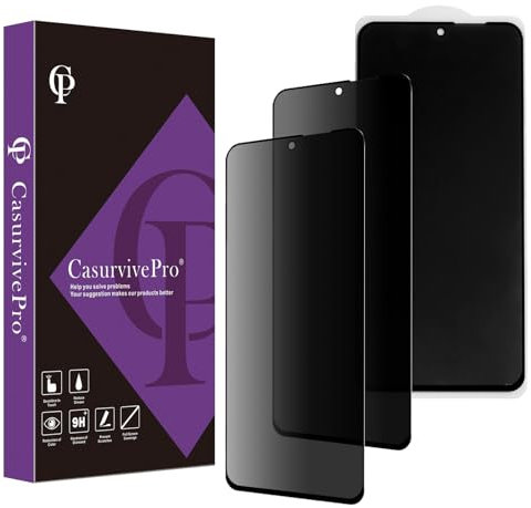 CasurvivePro [Paquete de 3] Protector de pantalla de privacidad para Xiaomi Poco M4 Pro 5G/Redmi Note 11 5G, vidrio de privacidad, cobertura completa, antiespía, película protectora de vidrio templado