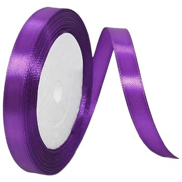 Purple Ribbon 10mm for Gift Wrapping 22M,Purple Satin Ribbon 10mm Thick for Crafting Cake,Hair Bow,Polyester Ribbon Christmas Decoration,Wedding Car Decor