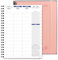 POPRUN Kalender 2025 Wochenplaner Ringbuch mit Softcover 28.5 x 22.2 cm - auf Deutsch - Terminplaner 2025 A4 mit 15-Minuten-Intervall und Vertikalem Wochenlayout, 100 GSM Papier - Zartrosa