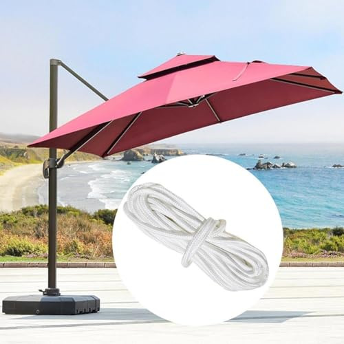 ReachMall Corde de rechange robuste de 3,4 m pour parasol de terrasse, Nylon, 4 mètres, Voir Image, Patio, Soleil, Lavage à la main, Métal, Cordon de parasol de rechange, Cordon