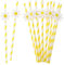 Molain Lot de 30 pailles en papier jetables en forme de marguerite pour fête prénatale, projets de bricolage, anniversaire, mariage, fête prénuptiale (jaune)