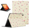 Kueqeay Custodia per Samsung Galaxy Tab A7 10,4 Zoll 2020 (SM-T500/T505/T507), Aesthetic Fiori Motivo Disegno Flip Cover in pelle PU con Supporto Funzione TPU Antiurto Tablet Case in Silicone, Beige