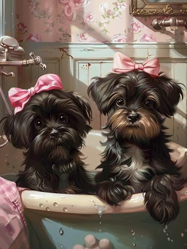 Reofrey - Chien Peinture Numero Adulte Peinture Enfants | Animal Peinture par numéros Kits | Set Peinture Acrylique DIY avec pinceaux | 40x50 cm sans Cadre