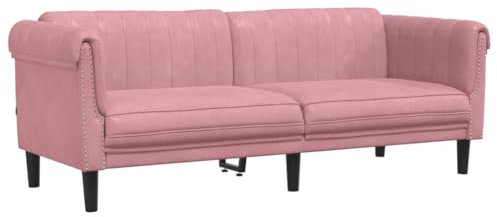 HETFTJN Loungesessel Sofas & Couches Sofas Schlafsessel - Sofa 3-Sitzer Rosa Samt für Hotelzimmer Büro Schlafzimmer Relaxationsraum