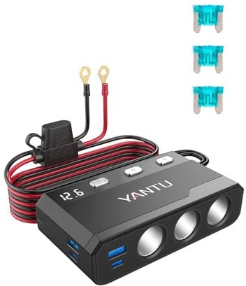 YANTU 270W Car Cigarette Lighter Usb Socket With QC3.0 & PD 150W Usb Charger,Cigarette Lighter Adapter Splitter With 12v Double/Dual Cigarette Lighter Socket/Plug And Outlet Eyelet Terminal/Switches