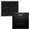 Bosch HND615LS62 Einbauherd-Set, Bestehend aus HEG517BB4 Herd, 60 x 60 cm, 3D Heißluft, Hydrolyse, LED Display, Pizzastufe & NIF645CB5E Induktionskochfeld, Bräterzone, Edelstahlrahmen