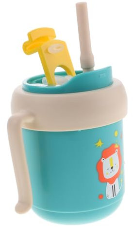 BESTonZON Vaso Térmico Infantil De Acero Inoxidable Con Escala y Asas Vaso Antiderrame Para Diseño Anticaída Para Hidratación Segura Casa y Movimiento