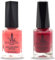 (2Pcs Set) Henna Infused Nail Polish Permeable Nail Polish Halal Vegan Long lasting No UV Needed (Farah, Coral Reef)