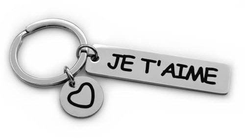 Porte-clés Je t'aime - Porte-bonheur clé de voiture ange gardien - cadeau permis de conduire anniversaire petite amie petit ami