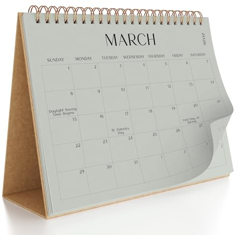 Aesthetic Desk Calendar 2026 - Runs until December 2026 - Beautiful Small Flip Desktop Calendar for Easy Organizing