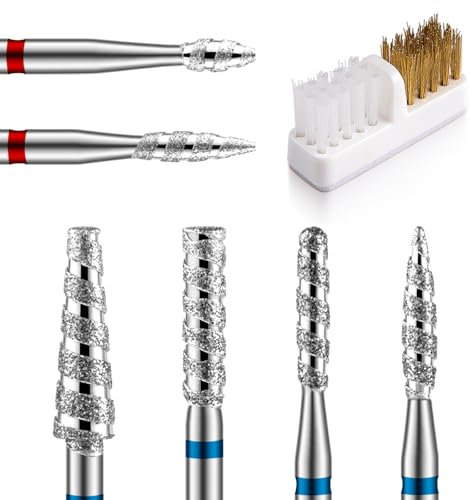 Nail Drill Bits, 6 PCS Cuticle Drill Bit 3/32 Inch Professional Electric Nail File Bits Heads Carbide Machine Accessories for Nail Gel Polish Nail Prep Salon Home