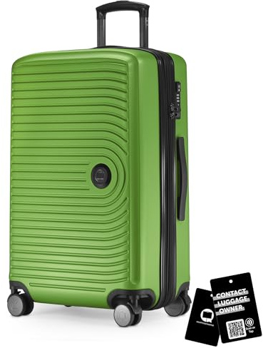 Hauptstadtkoffer Mitte Koffer 68 cm 74-88 Lmit Anhänger, Apfelgrün | ABS-Hartschale · TSA · XL Erweiterung · 4 Rollen · Austauschbare Ersatzteile · Urlaub · 1-2 Wochen · Digitaler Kofferanhänger